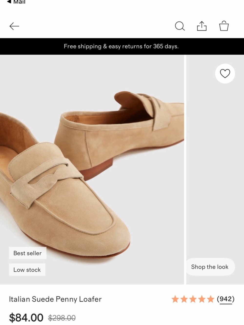 NWOT Quince Italian Suede Penny Loafers in Beige 9.5